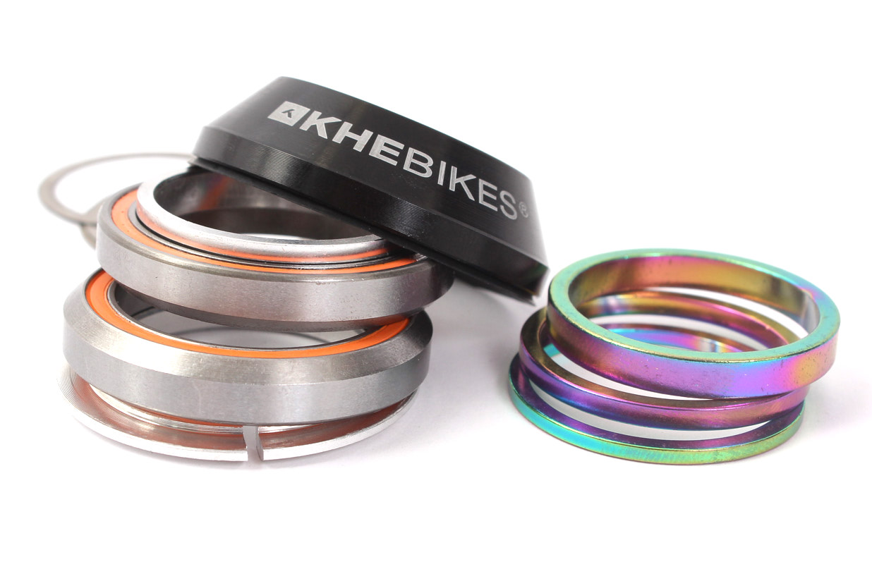 Zintegrowane stery BMX KHE z dystansami Oil Slick