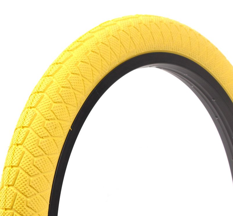 BMX tire set KENDA 20 inch x 1.95 inch yellow + AV inner tube