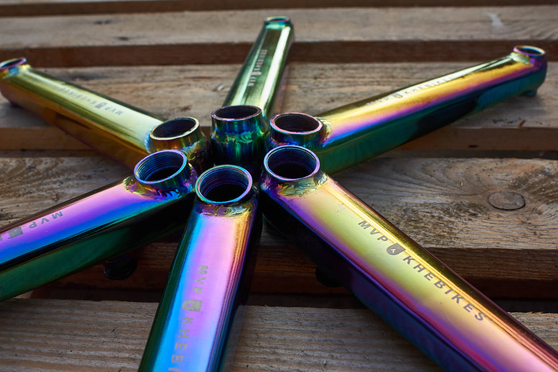 Ramiona korby BMX KHE MVP 48T 170 mm, Oil Slick