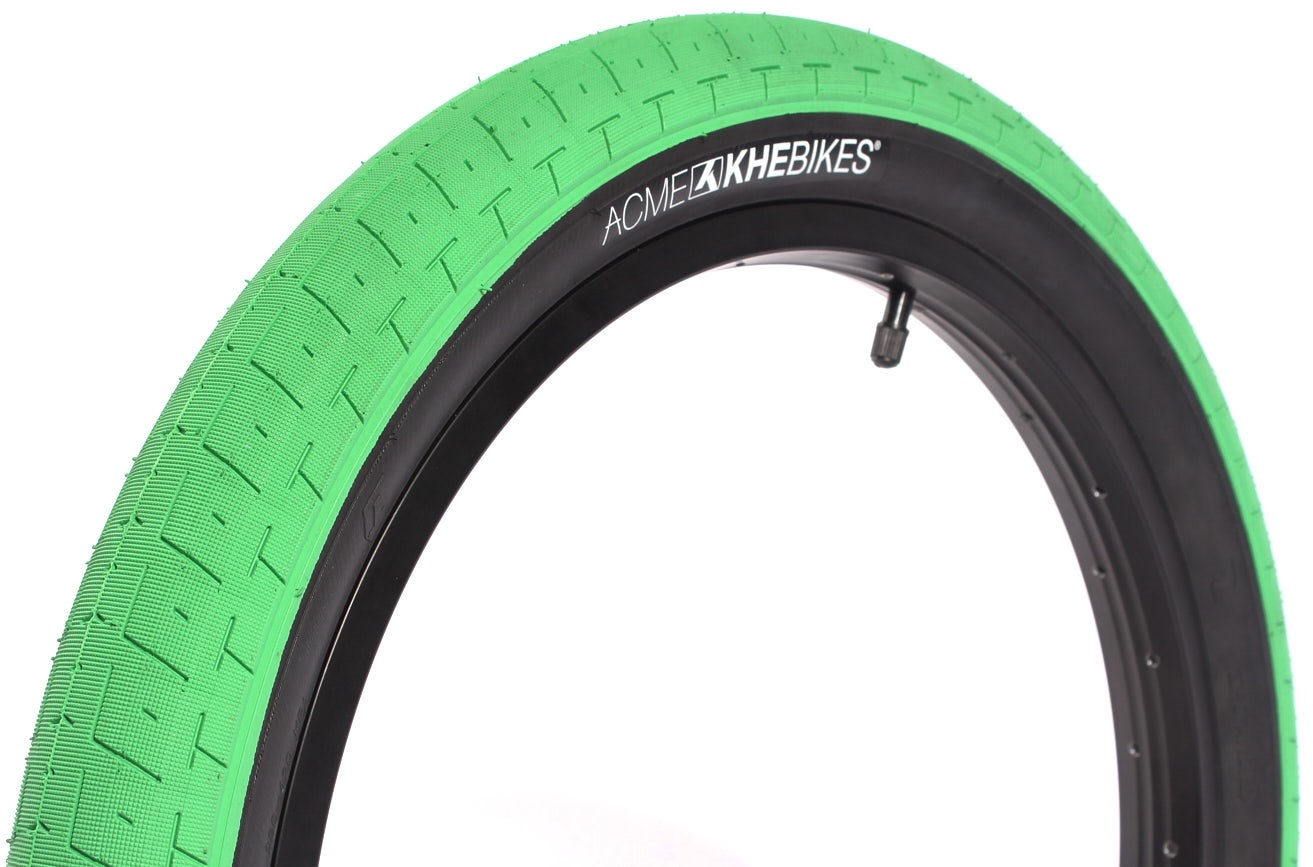Opona BMX KHE ACME 20 × 2,40″, zielono-czarna