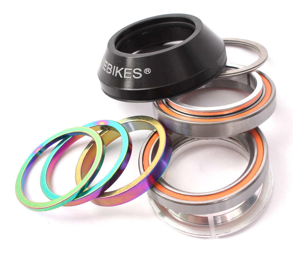 Zintegrowane stery BMX KHE z dystansami Oil Slick
