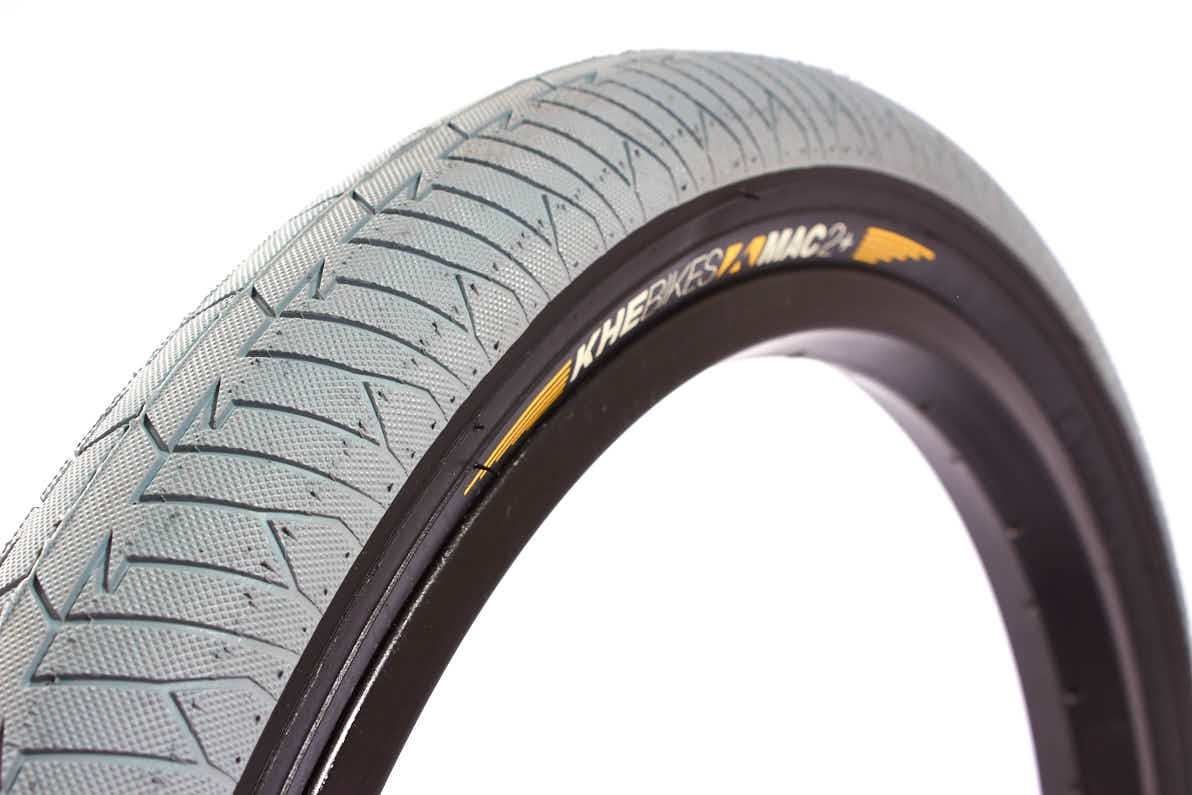 BMX tire set KHE MAC2+ 20 inch x 2.30 inch grey + AV inner tube
