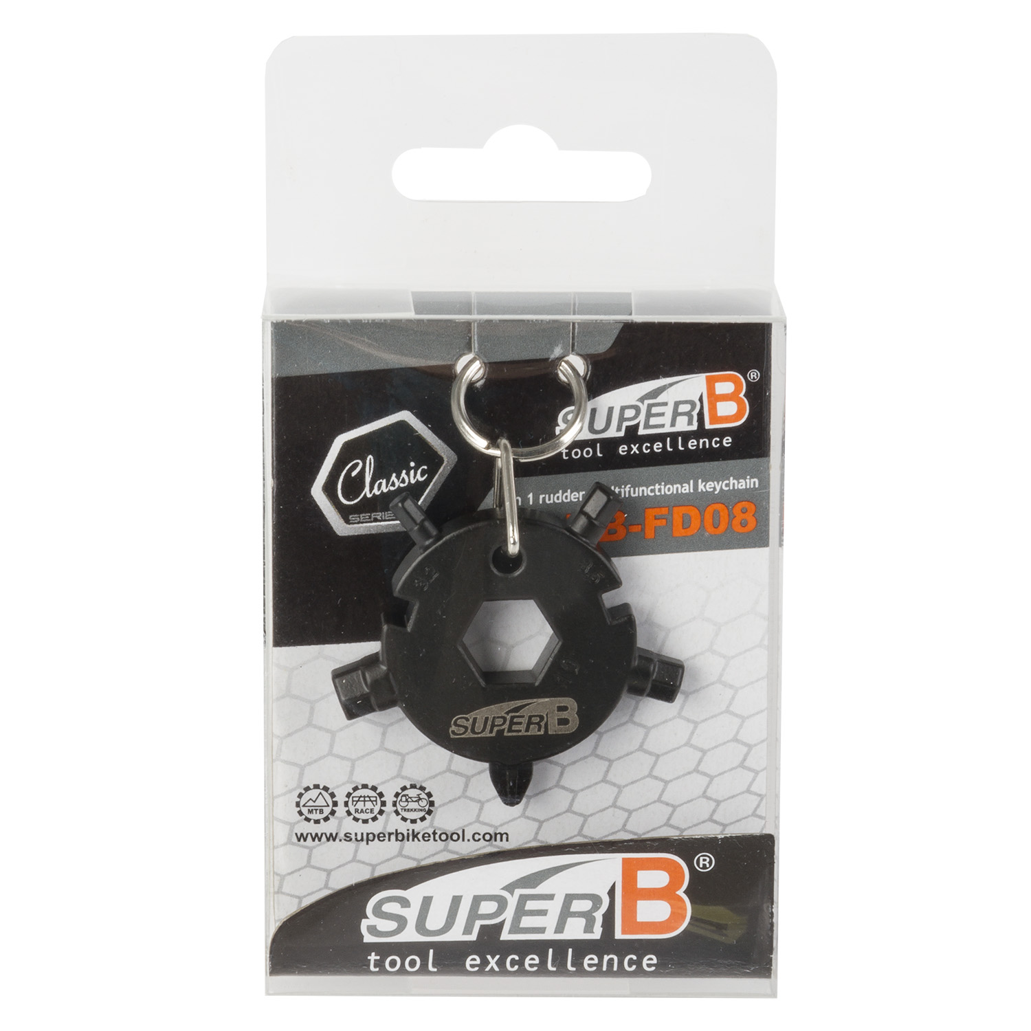 Multitool brelok SUPER B, 8 funkcji