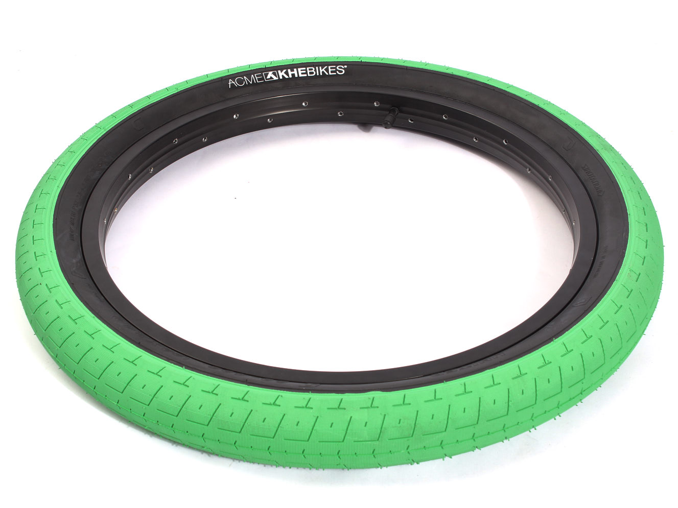 Opona BMX KHE ACME 20 × 2,40″, zielono-czarna