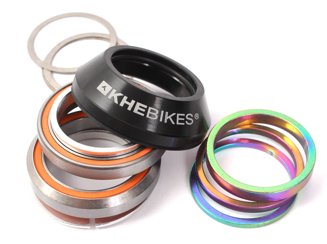 Zintegrowane stery BMX KHE z dystansami Oil Slick