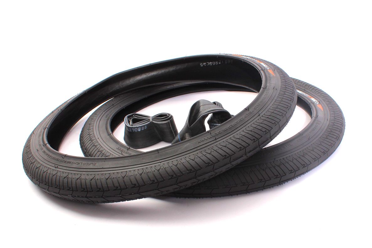 BMX tires 2x MAC2+ wire black + 2x KHE Twiggy tube