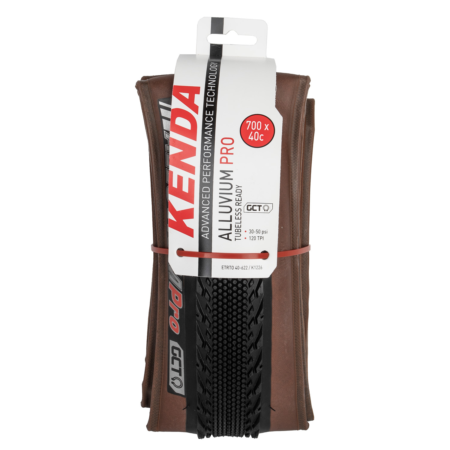 Opona gravel KENDA Alluvium Pro GCT 700 × 40C, czarno-brązowa