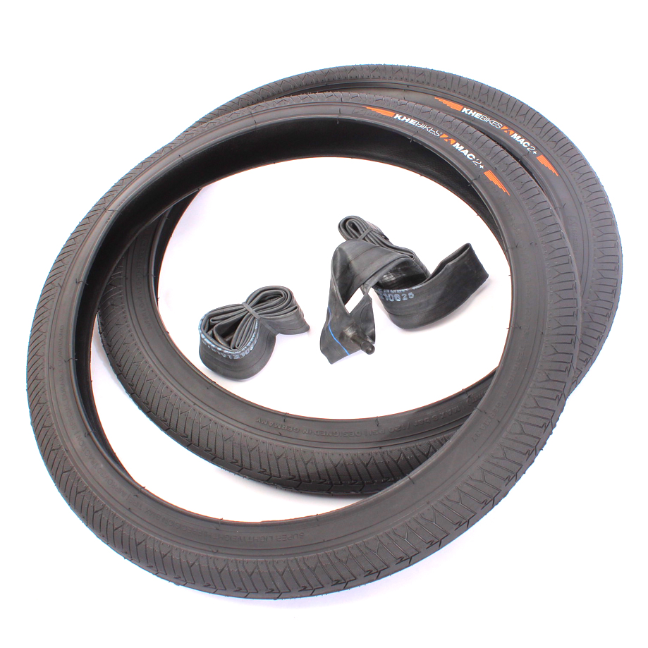 BMX tires 2x MAC2+ wire black + 2x KHE Twiggy tube