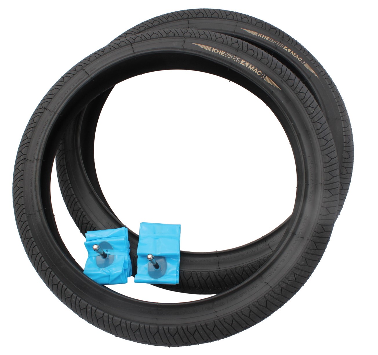 BMX tires 2x MAC3 + 2x KHE LASER tube