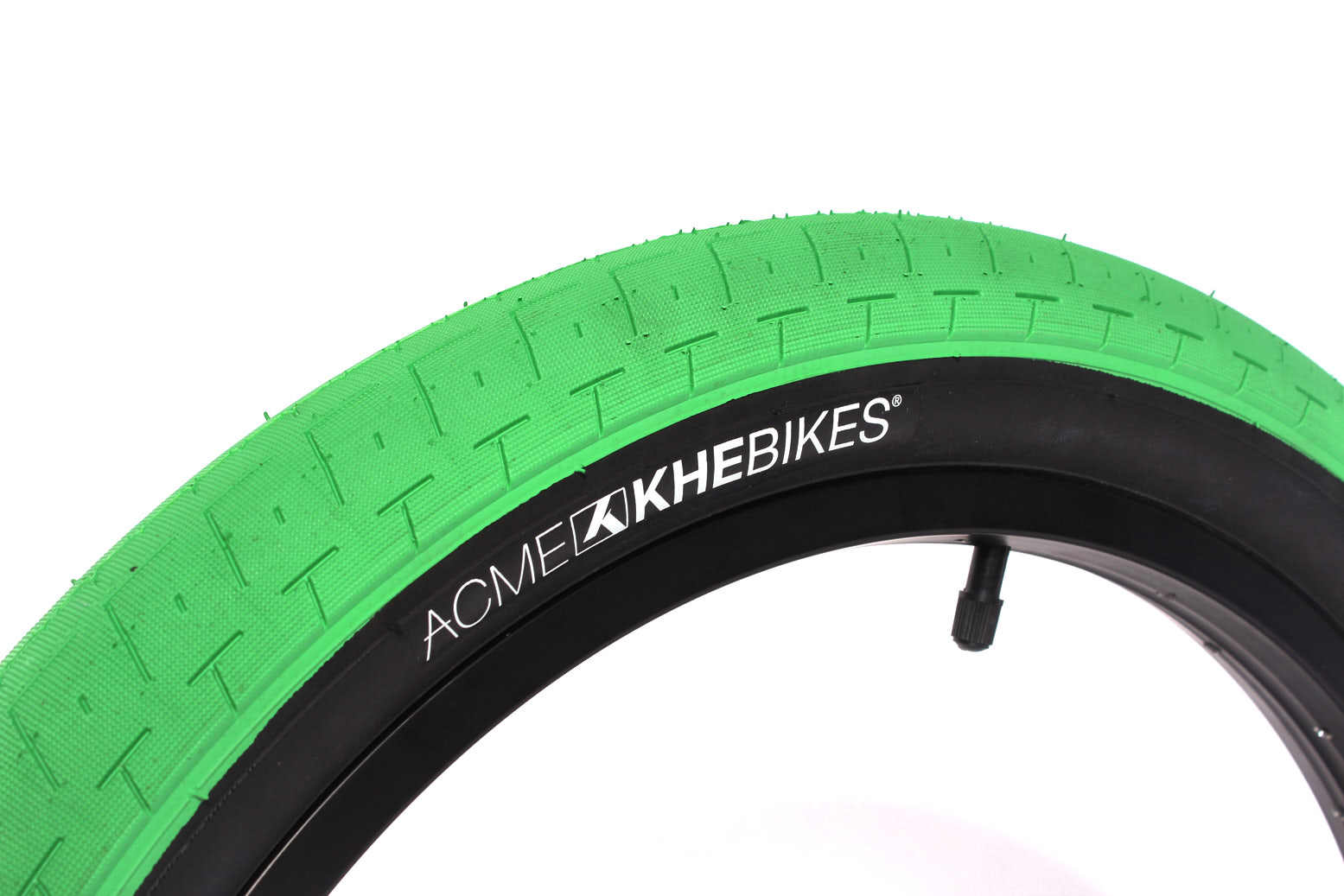 Opona BMX KHE ACME 20 × 2,40″, zielono-czarna